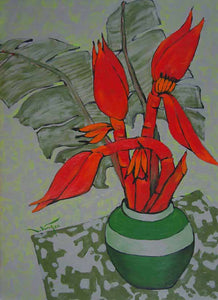 Tranh sơn dầu "Hoa chuối rừng 2"