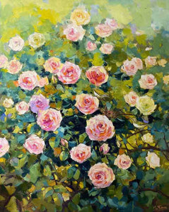 Tranh sơn dầu vẽ hoa hồng "Tình yêu"