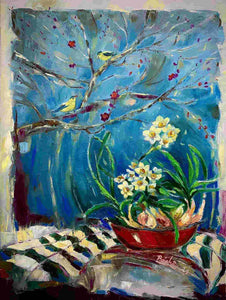 Tranh sơn dầu nghệ thuật "Xuân sẽ qua"