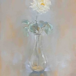 Tranh sơn dầu "Lọ hồng trắng"