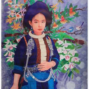 Tranh chân dung bút bi "Lan rừng"