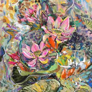 Tranh sơn dầu trừu tượng "Hương sắc mùa thu"