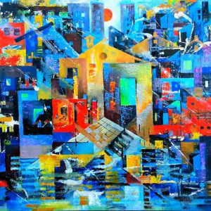 Tranh trừu tượng "Những ô cửa"