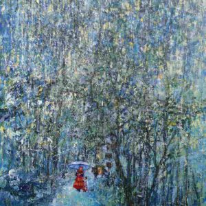 Tranh sơn dầu "Theo mẹ"