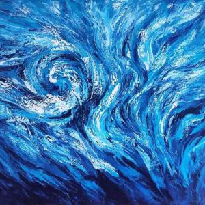 Tranh trừu tượng "Làn khói xanh"