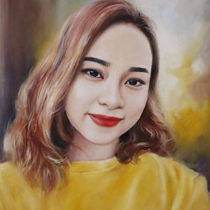 Vẽ tranh chân dung sơn dầu kích thước 20x25cm