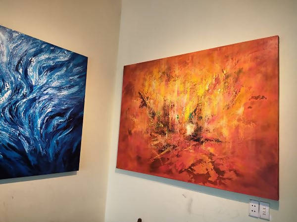 Tranh trừu tượng "Cơn mưa cuối hạ" - Ảnh 3