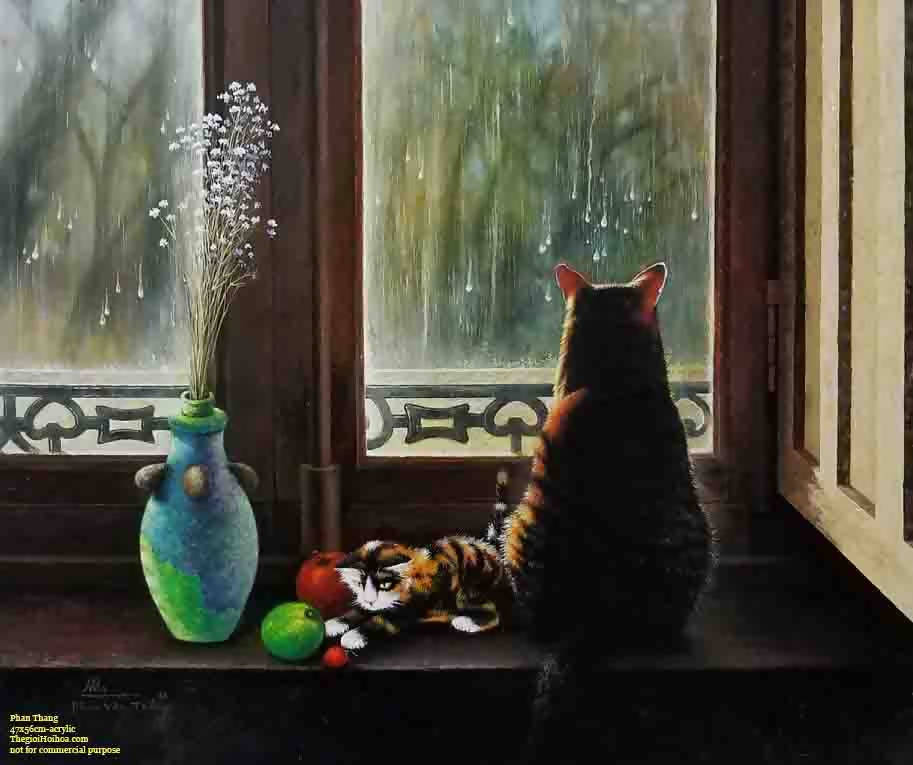 Tranh phong cảnh châu Âu "Bên cửa sổ 3"