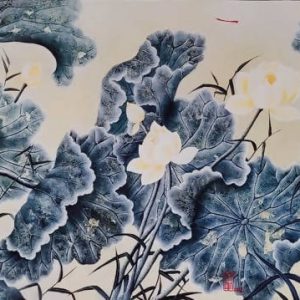 Tranh sơn dầu quê hương "Sen"