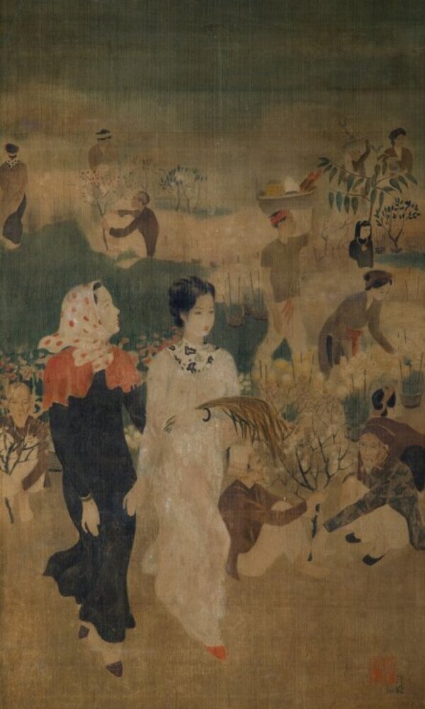 Đi chợ Tết của hoạ sĩ Nguyễn Tiến Chung