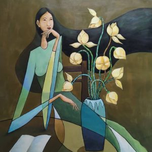 Tranh sơn dầu "Thiếu nữ"