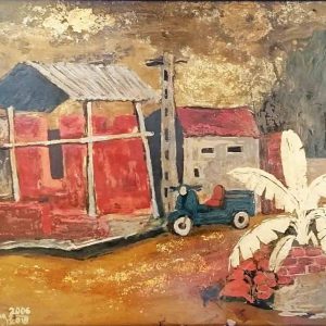 Tranh sơn mài "Cảnh quê"