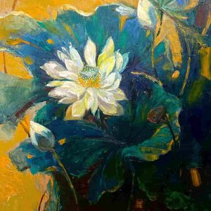 Tranh sơn dầu "Sen"