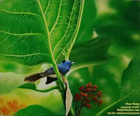 Tranh phong cảnh mùa xuân "Lắng nghe mùa xuân về"