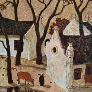 Tranh sơn dầu quê hương "Mùa thay lá 3"