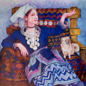 Tranh chân dung bút bi "Chim trắng trở về"