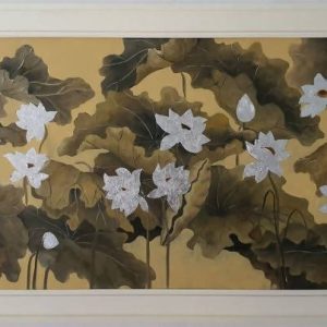 Tranh sơn dầu quê hương "Bạch Liên"