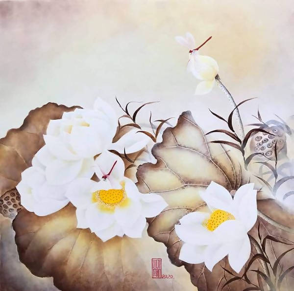 Tranh sơn dầu "Đóa vô thường"