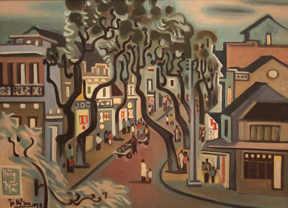 Phố hàng mã, hoạ sĩ Nguyễn Trọng Kiệm, phong cảnh mùa xuân