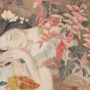 Tranh chân dung lụa "Giấc mơ trưa"