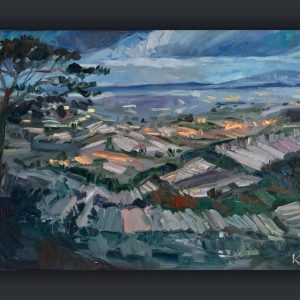 Tranh vẽ cao nguyên "Trại mát"