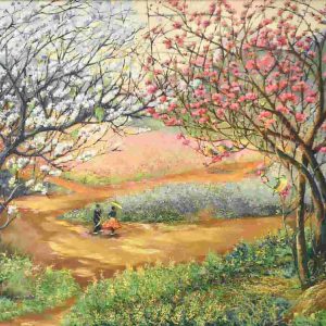 Tranh phong cảnh mùa xuân "Xuân yêu thương"