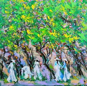 Tranh trừu tượng "Mùa thiếu nữ"