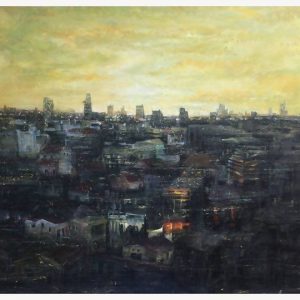 Tranh sơn dầu "Bình minh lên trên thành phố"