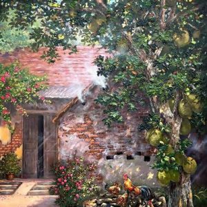 Tranh sơn dầu quê hương "Hương trong nắng"