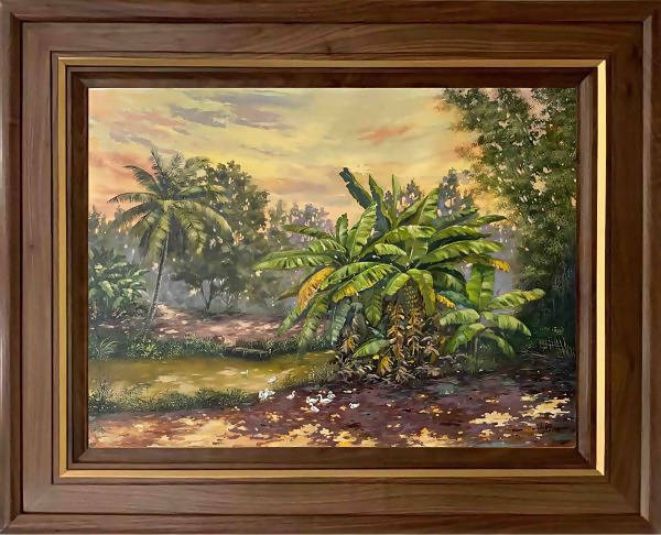 Tranh sơn dầu quê hương "Chiều quê" - Ảnh 3