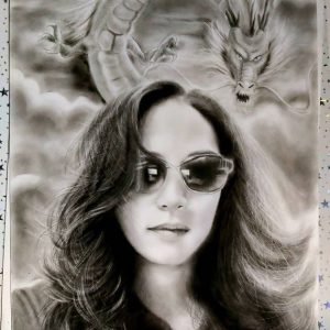 Tranh truyền thần chì than A2