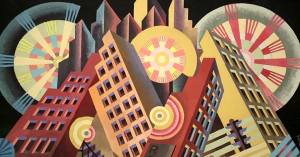 Tranh trường phái tương lai là sự kết hợp độc đáo của các hình khối chồng chéo