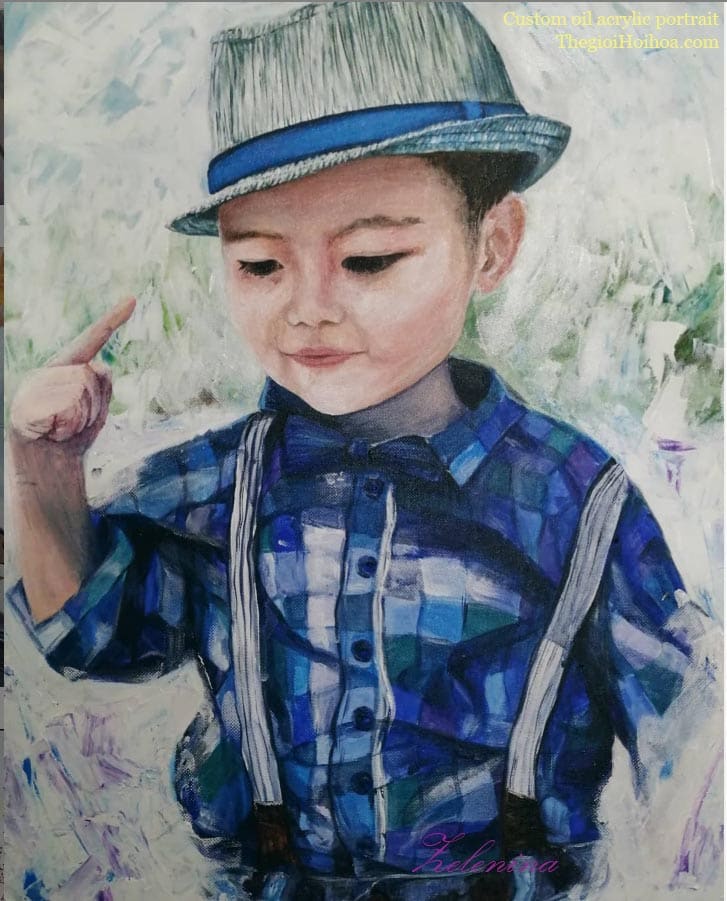 Chân dung sơn dầu kích thước 20x25cm - Ảnh 3