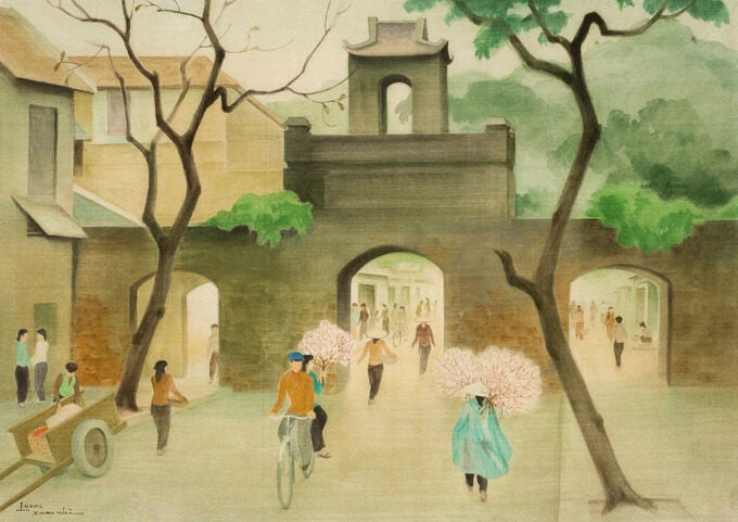 Bức "Đón tết" hoạ sĩ Lương Xuân Nhị 