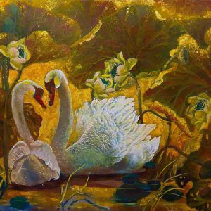 Tranh sơn mài "Giấc mơ tình yêu"