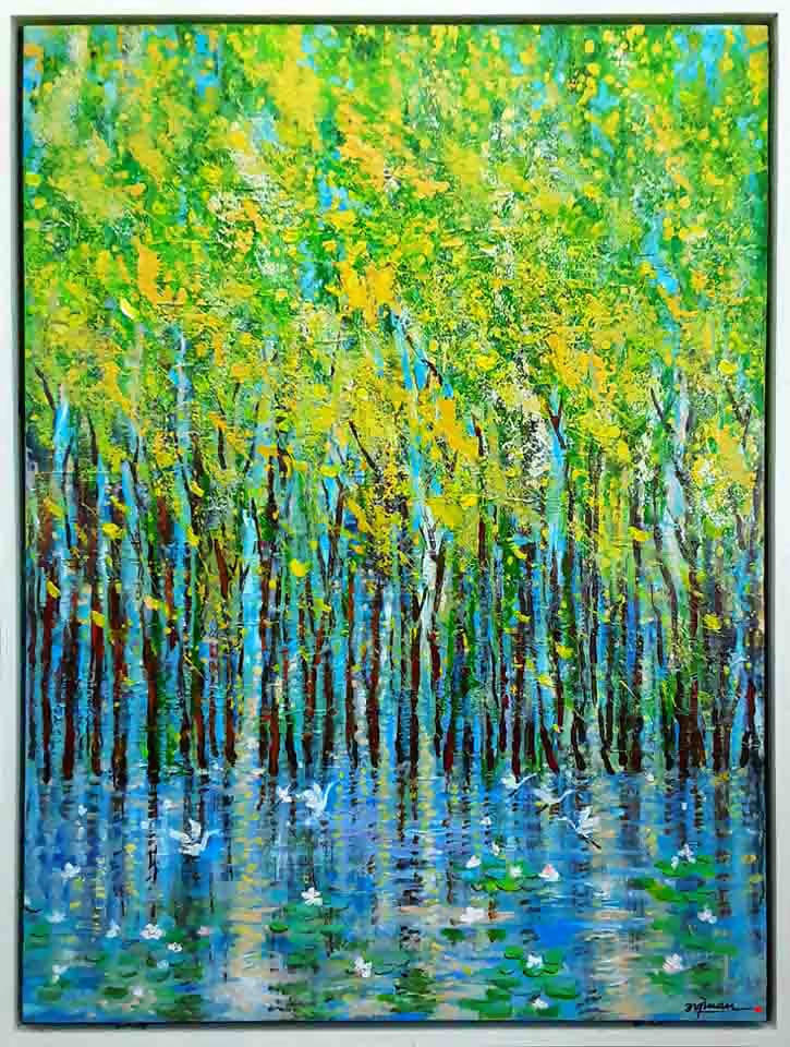 Tranh trừu tượng "Thu rừng"