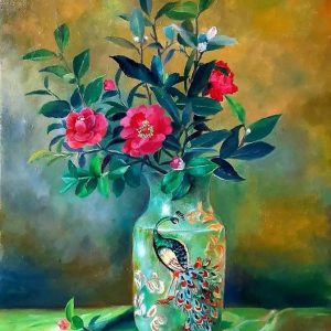 Tranh tĩnh vật "Hoa trà cổ"