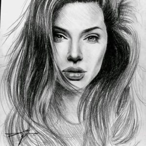 Tranh ký họa chì than A4