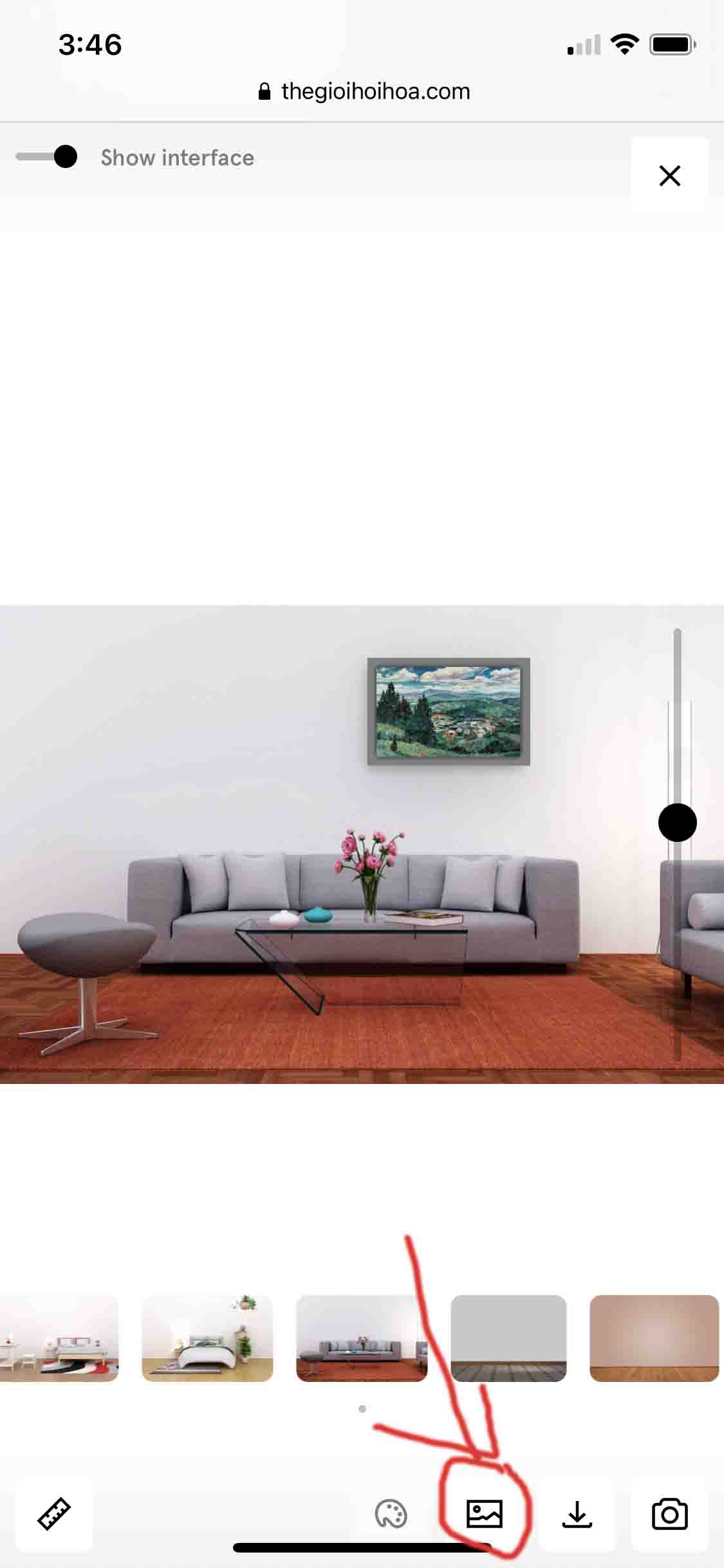 Chọn biểu tượng Image để upload hình ảnh có sẵn hoặc chụp ảnh thực tếlàm hình nền