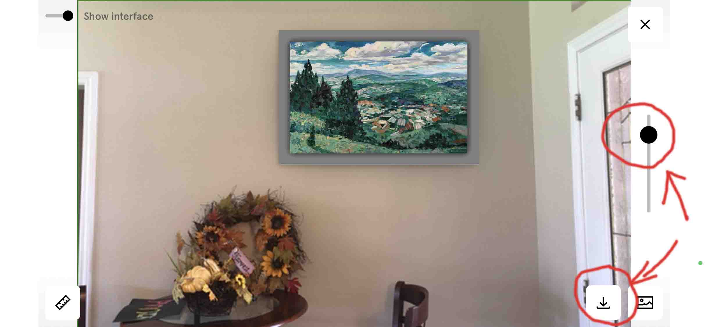 Tùy chỉnh kích thước tranh và vị trí trên tường theo thực tế