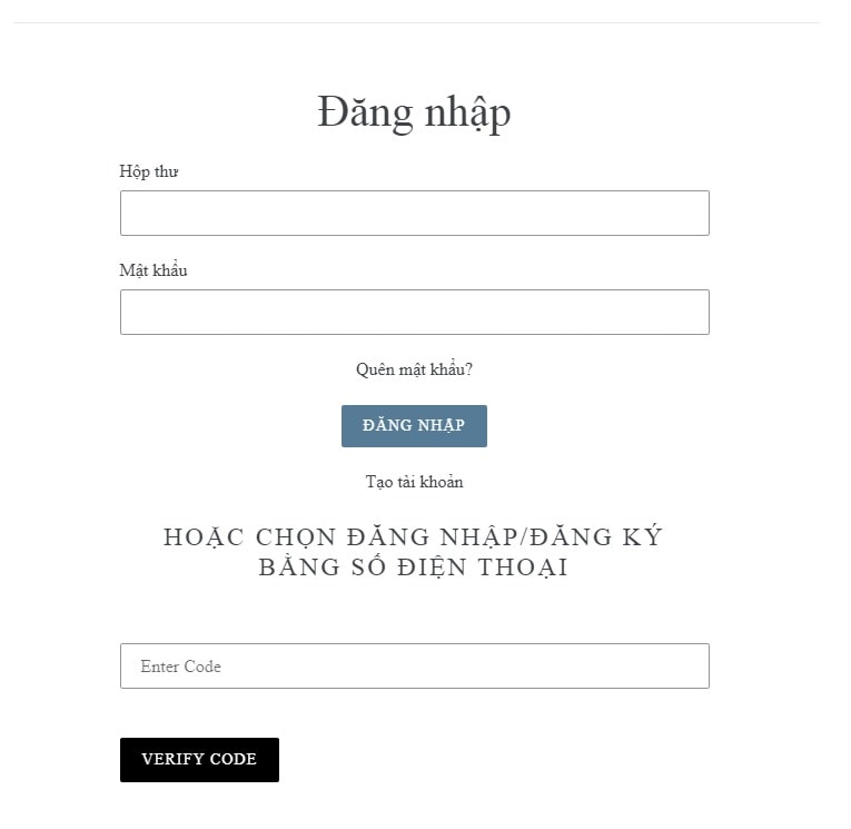 Nhập code từ điện thoại vào ô trống và click verify code