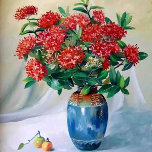 Tranh tĩnh vật hoa "Mẫu đơn cuối hạ"