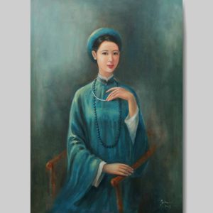 Tranh chân dung sơn dầu "Dáng xưa 03"