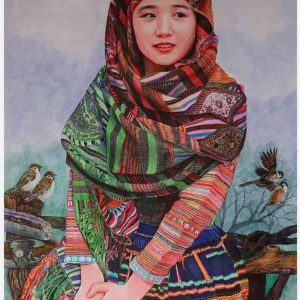 Tranh chân dung bút bi "Ngóng"