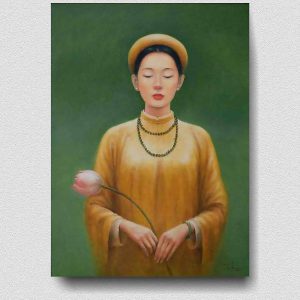 Tranh sơn dầu "Thiếu nữ Á Đông"