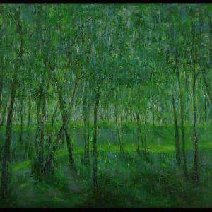 Tranh sơn dầu "Con đường màu xanh"