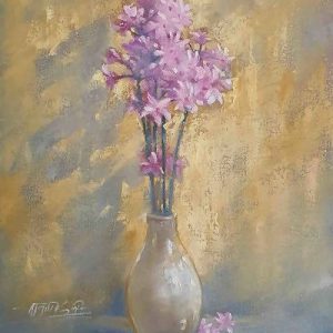 Tranh tĩnh vật "Bình hoa hẹ tây"