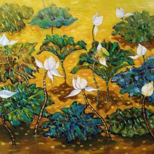 Tranh sơn dầu "Mưa rào trong nắng thu"