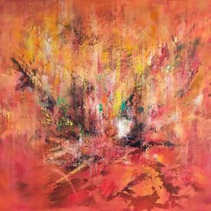 Tranh trừu tượng "Cơn mưa cuối hạ"