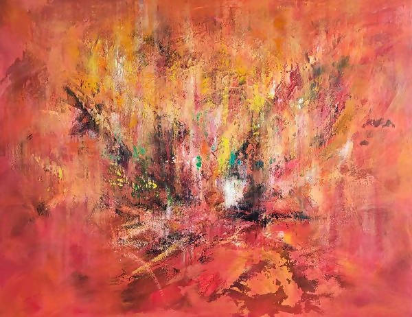 Tranh trừu tượng "Cơn mưa cuối hạ"